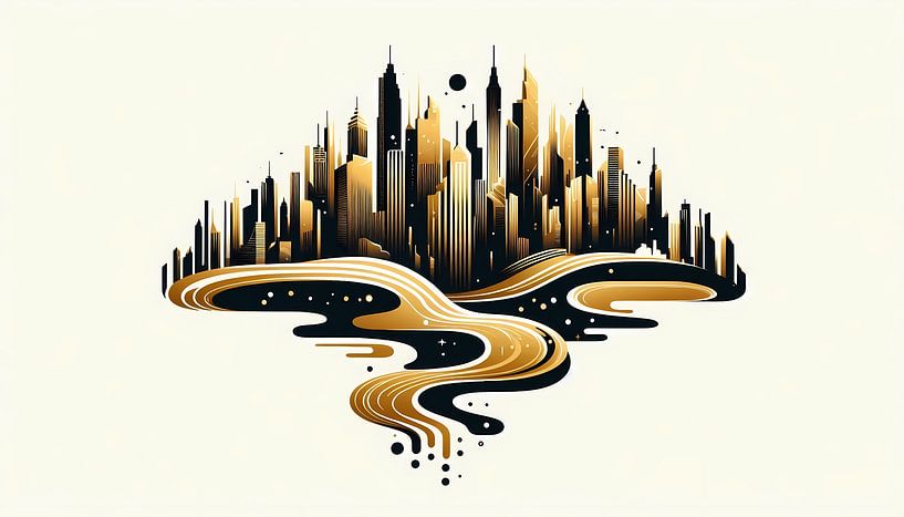 Goldene Stadt – Glanz und Magie einer leuchtenden Metropole von ButterflyPix