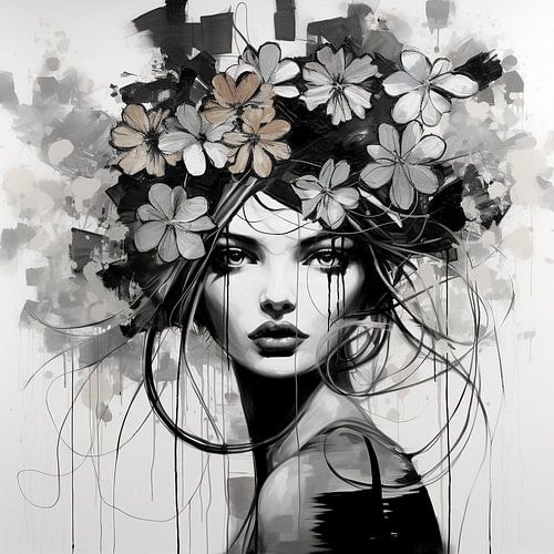 Schwarz und weiß natürliches Porträt