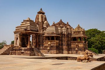 De tempels van Khajuraho in Madhya Pradesh India van Roland Brack