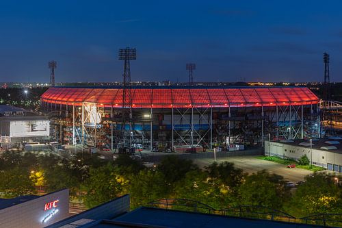 Het Feijenoord Stadion "De Kuip" in Rotterdam met rode ring