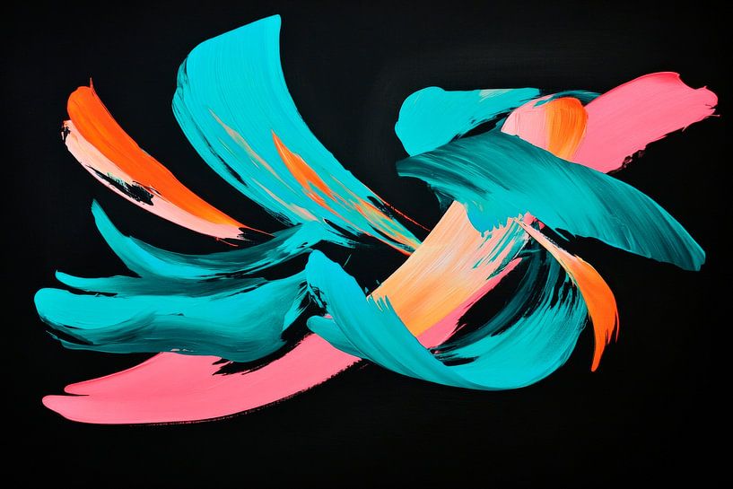 Colourful brushstrokes - abstract art by Poster Art Shop