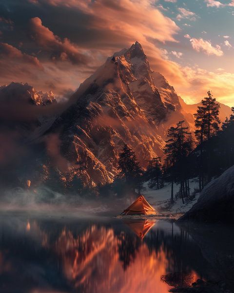 Prachtig berglandschap overdag van fernlichtsicht
