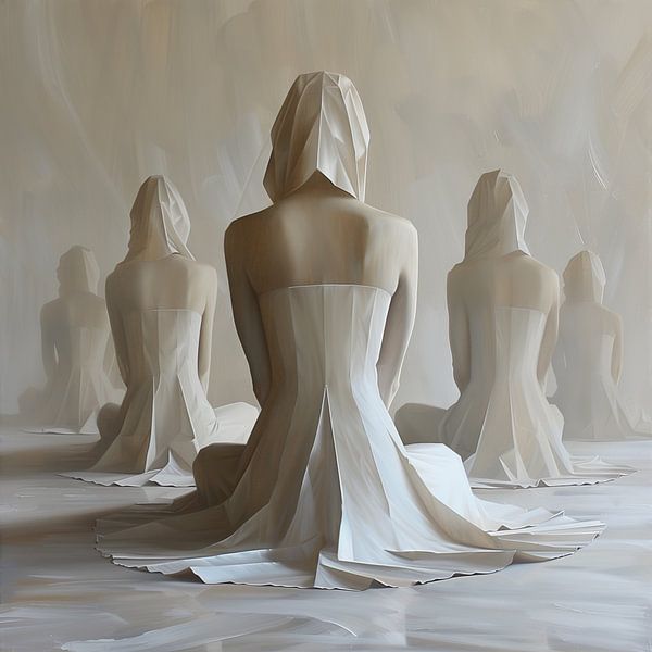 Sculpturen: Meditatieve Rust in Monochroom van Color Square