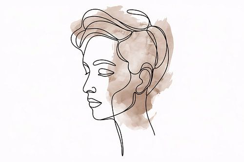 Minimalistisch modern portret in lijn