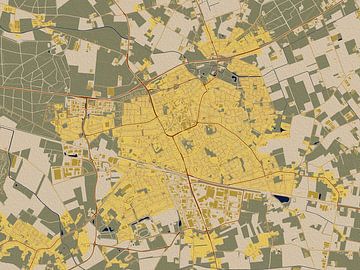 Kaart van Deurne in de stijl van Gustav Klimt van Maporia