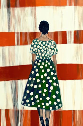 De vrouw met de groen gestippelde jurk