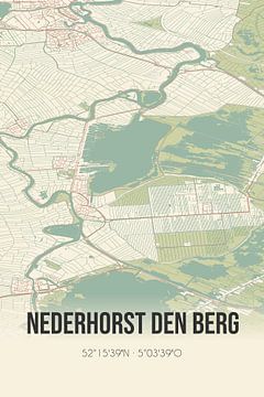 Vintage landkaart van Nederhorst den Berg (Noord-Holland) van Rezona