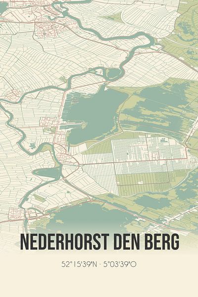Vintage landkaart van Nederhorst den Berg (Noord-Holland) van MijnStadsPoster