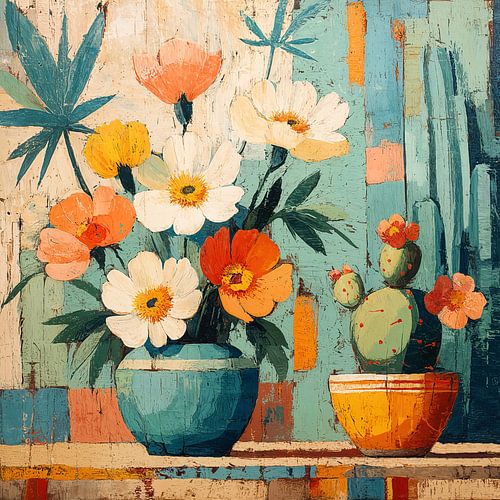 Bloemen en cactussen | Bloemen vaas