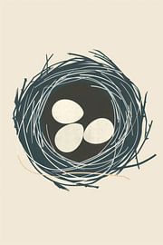 Des œufs dans le nid de la nature sur Poster Art Shop