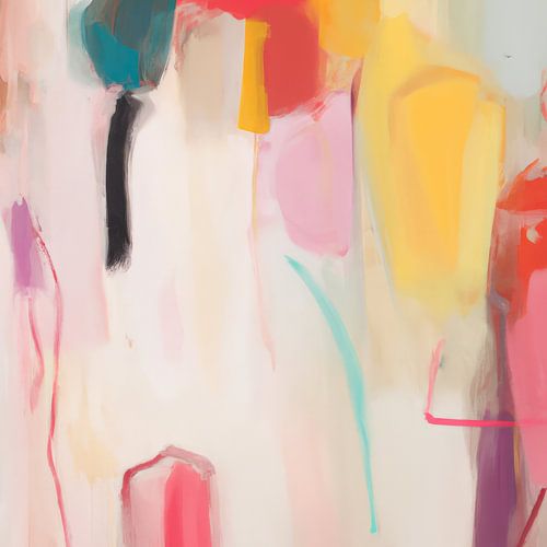 Buntes Abstraktes in warmen Farben mit Weiß