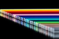 Pencils in a row.