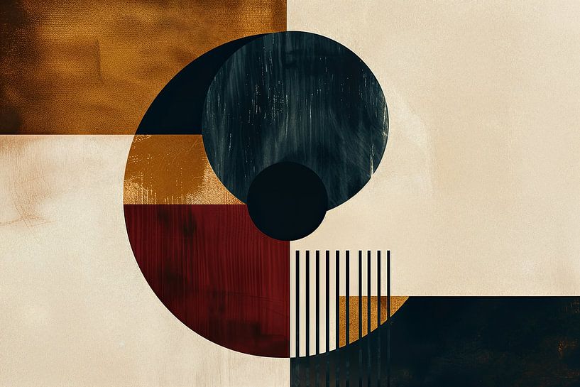 Bauhaus Japandi Abstrait | Abstrait moderne par Caprices d'Art