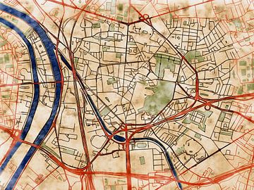 Kaart van Saint-Denis in de stijl 'Serene Summer' van Maporia