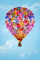 Luchtballon van bloemen