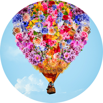 Luchtballon van bloemen van Klaartje Majoor