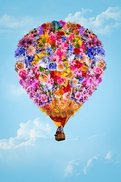 Luchtballon van bloemen