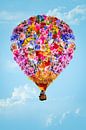 Blumen-Heißluftballon von Klaartje Majoor Miniaturansicht