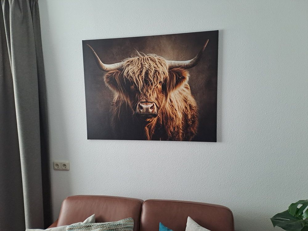 Rustic Beauty - Scottish highlander in Contemplation  by Eva Lee 