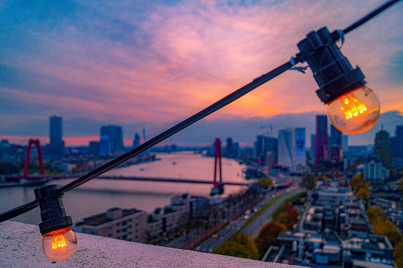 Sunset from Hoge Wiek (Rotterdam) by Daan van Geffen