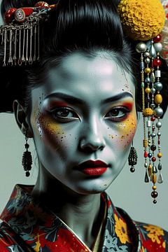 De elegantie van traditie: Japanse geisha van A.D. Digital ART