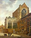 The Munsterkerkhof with surroundings in Utrecht, Hendrik van Oort - 1820 by Atelier Liesjes thumbnail