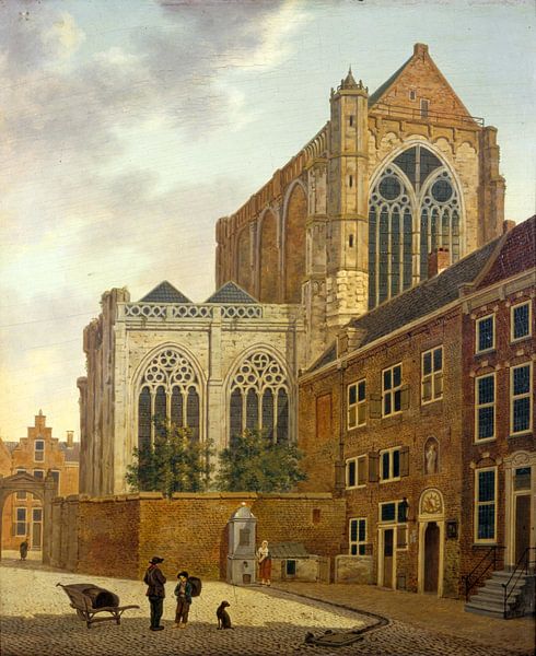 The Munsterkerkhof with surroundings in Utrecht, Hendrik van Oort - 1820 by Atelier Liesjes