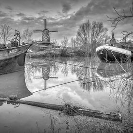 De Rijn en Lek, korenmolen - Wijk bij Duurstede von Mart Houtman