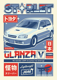 Toyota Starlet Glanza V van Kaminarirace
