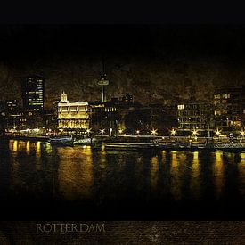 Rotterdam bij nacht van Carla van Zomeren