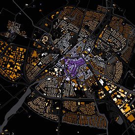 Karte von Sneek abstrakt von Maps Are Art