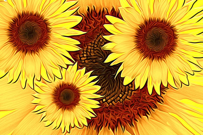 Zonnebloemen ART 3.0 van Ingo Laue
