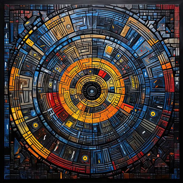 Vierkant Cirkel van Abstract Schilderij