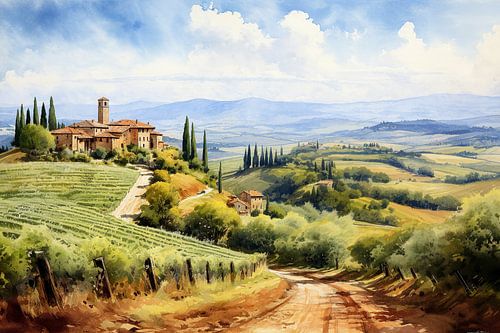 Italië van Abstract Schilderij