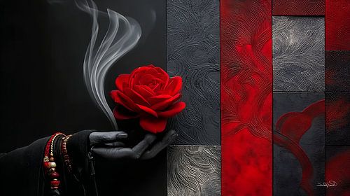 roos in rood, zwart of goud