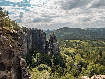 Häntzschelstiege, Saksisch Zwitserland - Brosinnadel en Hohe Liebe van Pixelwerk