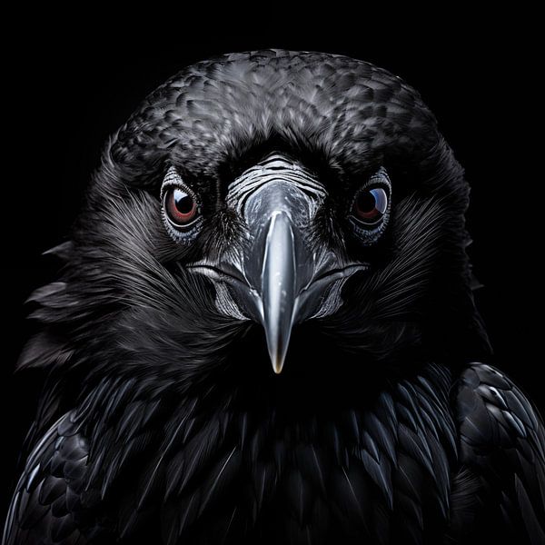 Raaf portret van TheXclusive Art