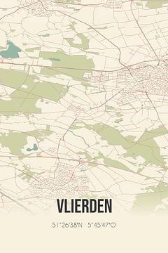 Vintage landkaart van Vlierden (Noord-Brabant) van Rezona
