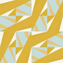 Retro-Geometrie mit Dreiecken im Bauhaus-Stil in Dunkelgelb, Blau von Dina Dankers Miniaturansicht