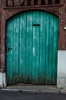 Oude blauw groene deur