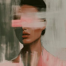 Abstraktes Porträt, zeitgenössische Kunst von Carla Van Iersel