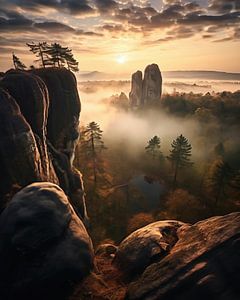 Sonnenaufgang im Gebirge