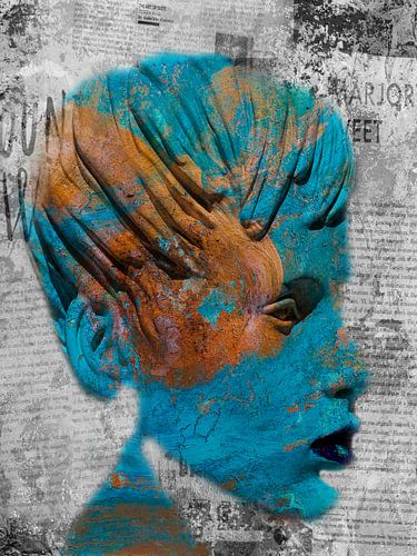 Het turquoise gezicht met enkele woorden