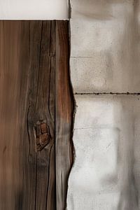 Holz mit Betonwand als Wanddekoration