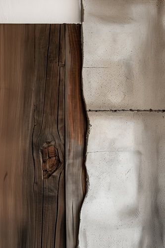 Wooden with concrete wall as wall decoration