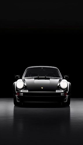 Porsche - Zwart-Wit Minimalistische Kunst