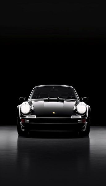 Porsche - Zwart-Wit Minimalistische Kunst by Surreal Media