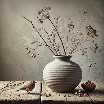 Vie tranquille à la campagne - peinture avec des matériaux naturels sur Kleurenrijk