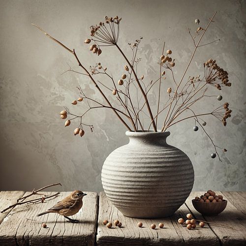 Stil Leven op het Land – schilderij met natuurlijke materialen