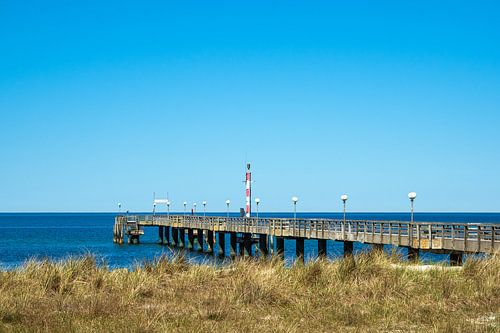 Pier on the Baltic Sea coast in Wustrow
